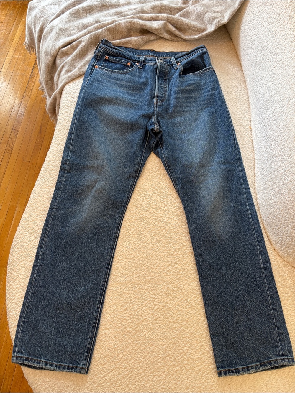 Levi's Women's Straight-Leg Jeans in Dark Blue Denim